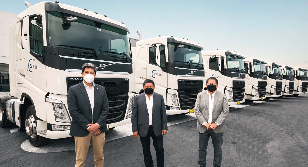 •	Los camiones Volvo adquiridos por Transportes Saturno 